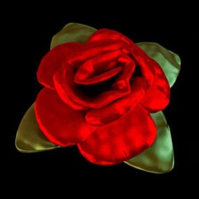 3д модель тканевой подушки в форме розы