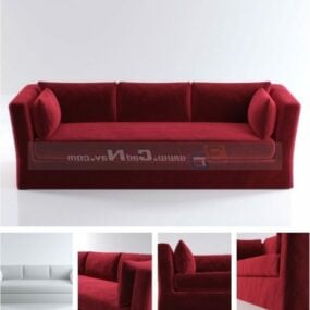 3д модель тканевого дивана-мебели