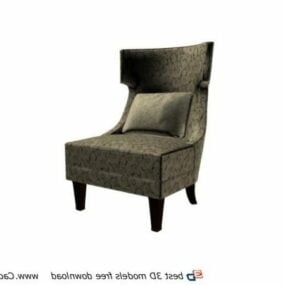 ファブリック家具浴槽椅子とクッション3Dモデル