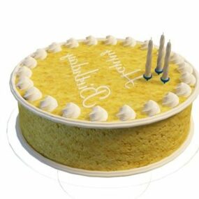 Fancy Cream Birthday Cake 3D-malli