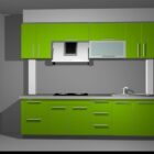 Green Color Home Kitchen Design