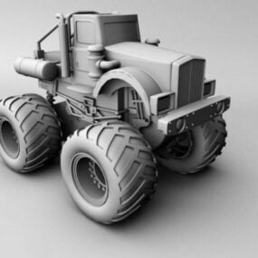 Heavy Farm Tractor 3d-model