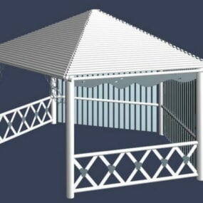 3D-Modell eines Outdoor-Bauernhofpavillons