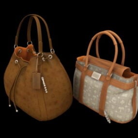 Fashion Leather Handbags 3d model