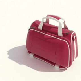 लाल रंग का फैशन कॉस्मेटिक बैग 3डी मॉडल
