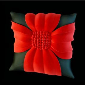 3д модель декоративной подушки "Модный цветок"