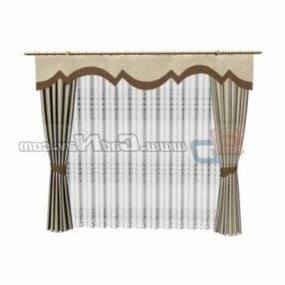 Fashion Embroidery Window Curtain 3d model