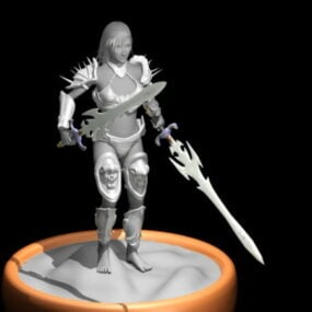 Gaming Female Warrior Art Character 3d-modell