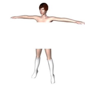 Female Character Figure T-pose 3d model