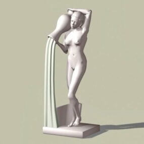 مجسمه وسترن زن ساردن مدل سه بعدی