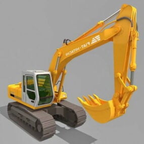 工业日本挖掘机3d模型