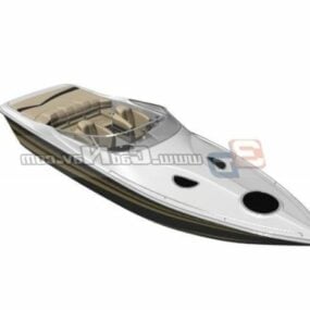 Watercraft Fiberglass Speed Boat 3d model