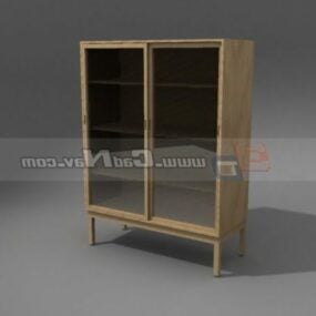 Filing Cabinet With Sliding Glass Door 3d model