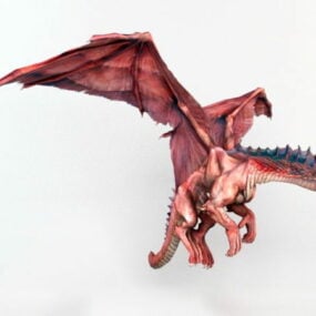 फायर ड्रैगन कैरेक्टर 3डी मॉडल