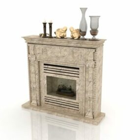 Fireplace Mantel Home Decor 3d model