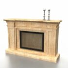 Fireplace Stone Material With Candlesticks