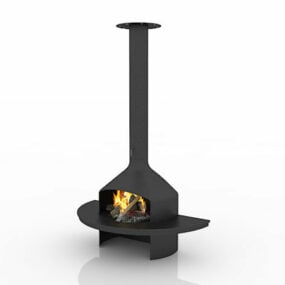 Home Metal Fireplace 3d model