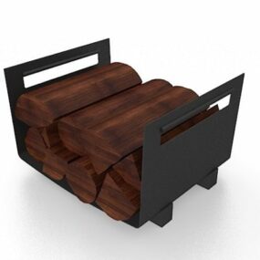 Fireplace Wood Holder With Stand 3d model