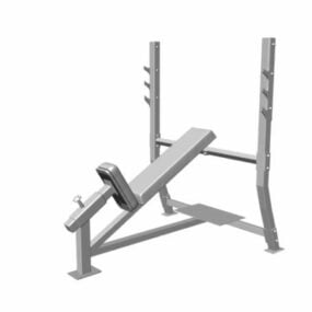 Banco de entrenamiento con pesas para gimnasio inclinado fijo modelo 3d