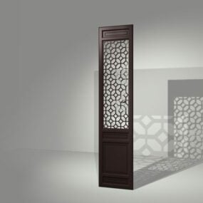 Festes Raumteilerpaneel aus Holzmaterial 3D-Modell