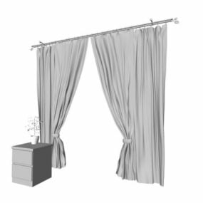 Modelo 3d de cortinas planas para casa