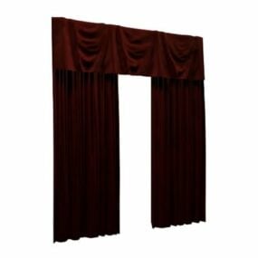 Flat Panel Home Curtains With Valance 3d model
