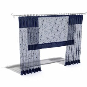 Platt skir gardin för hem 3d-modell