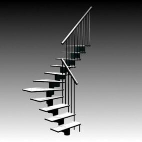 3д модель современной плавающей лестницы