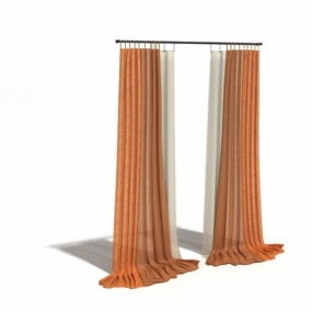 Home Drapes And Window Blind 3d model