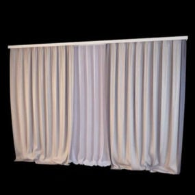 Floor Length Pocket Window Curtain 3d model