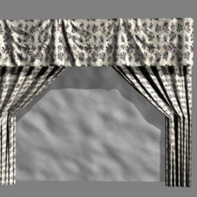 Home Floral Curtains 3d model
