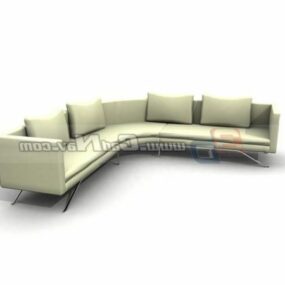Nội thất ghế sofa da góc Florence Knoll Mô hình 3d