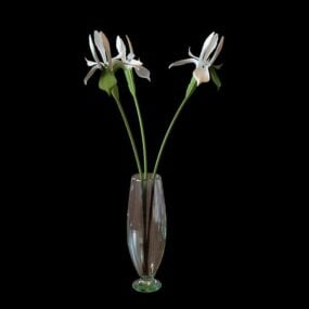Λουλούδι σε πορσελάνινο βάζο τρισδιάστατο μοντέλο