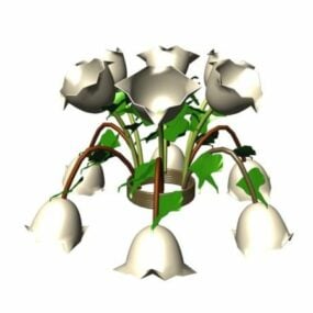 3д модель цветочного украшения люстры