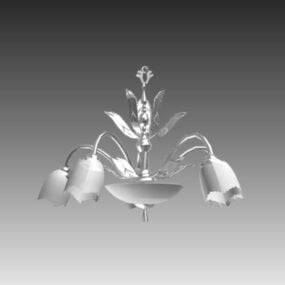 Lampadario di cristallo di design floreale modello 3d