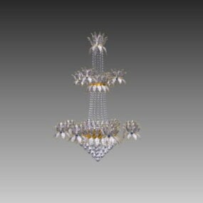 Model 3d Chandelier Kristal Bentuk Kembang