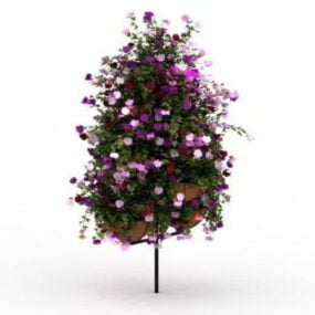 Stående blomsterpottearrangement 3d-model