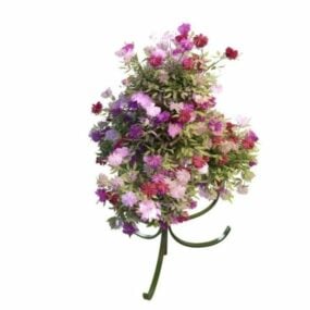 Modelo 3d de decoração de suporte de vaso de flores