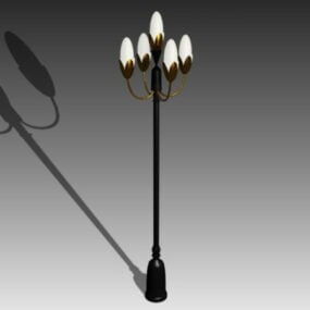 Modelo 3D de lâmpada de rua em forma de flor