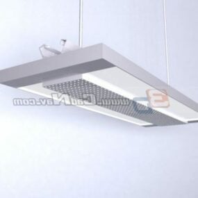 3д модель офисного люминесцентного потолочного светильника освещения