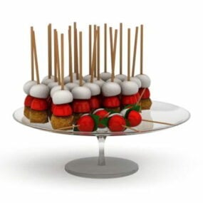 Kjøkkenmat på pinner 3d-modell