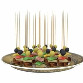 Dinning Food Stack With Toothpick 3d model