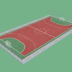 Football Pitch Court 3d-modell