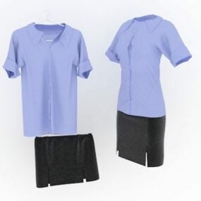 3д модель деловой блузки и юбки Dashion