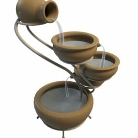 Brunnendekor mit Mini-Wasserfall 3D-Modell