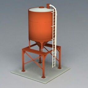 Industrial Frac Sand Storage Silo 3d-modell