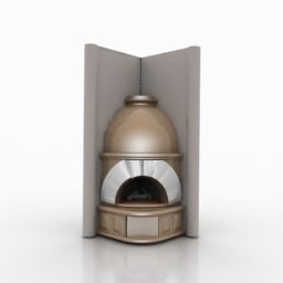 Style de coin de cheminée autoportant modèle 3D