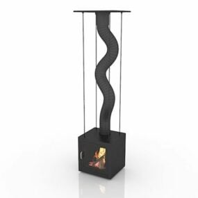 Standing Gas Fireplace Decoration 3d model