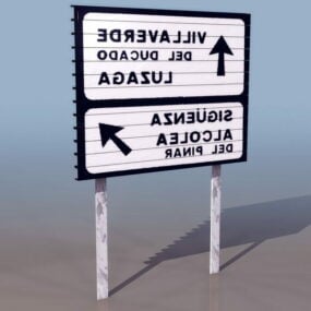 Freeway Diversion Route Road Sign 3D-malli