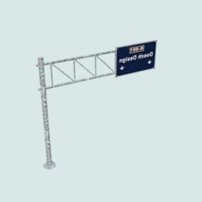 Freeway Hanging Traffic Sign 3d model